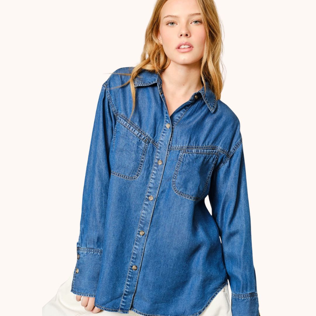Classic Denim Button-Down Shirt