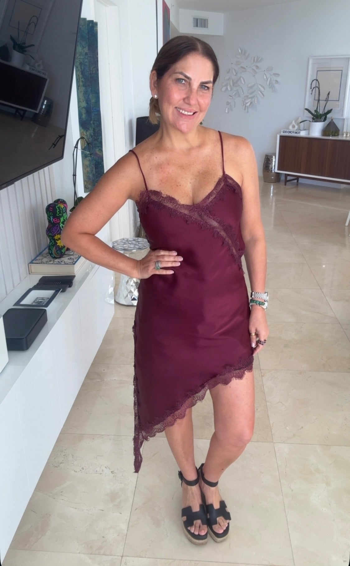 Blusa de seda larga