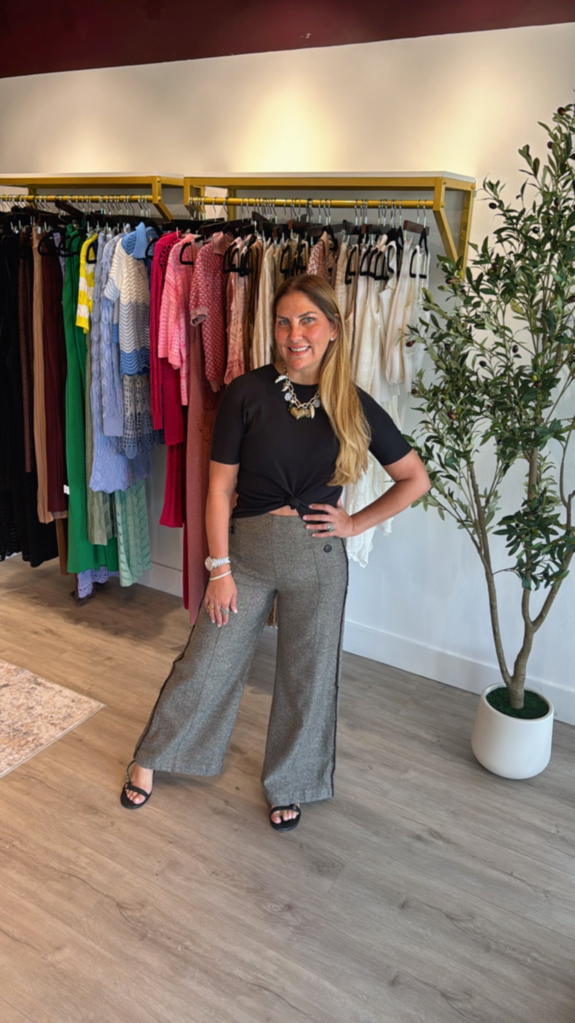 Pantalón gabardina marrón