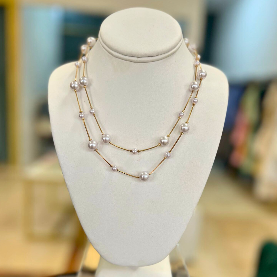 Collar largo de perlas