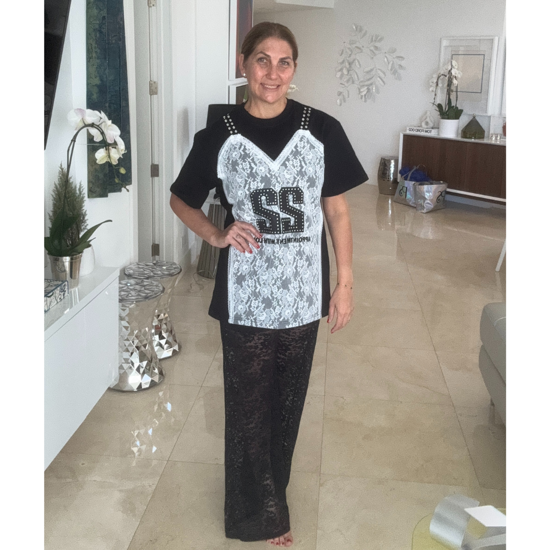 Pantalones de encaje