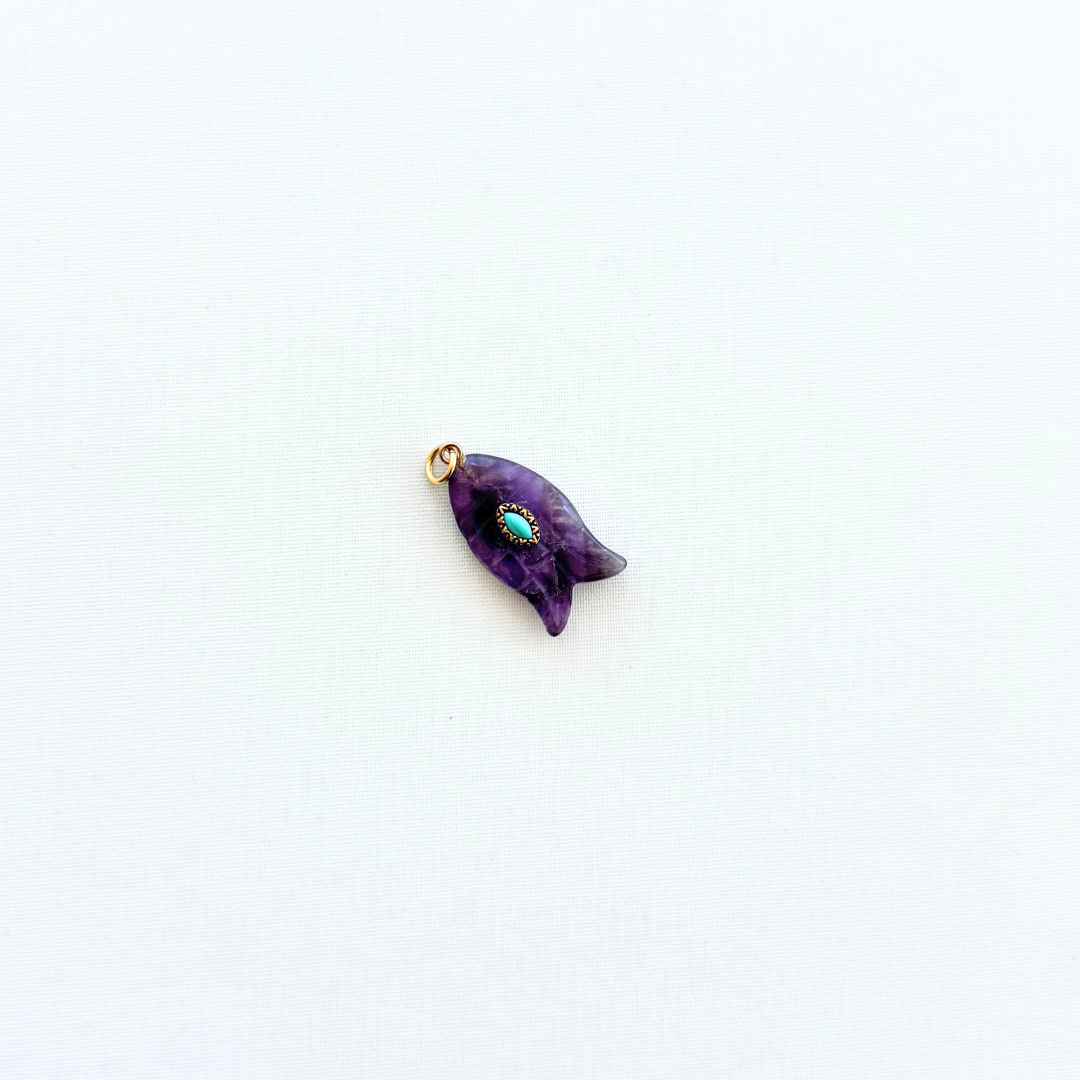 Charm Pez piedras naturales