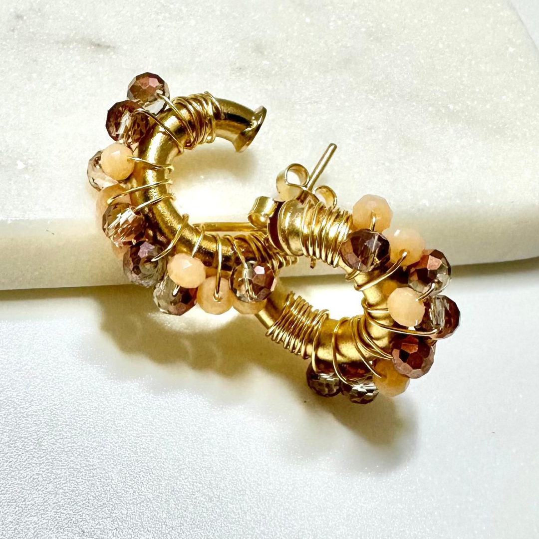 Mini argollas de cristales