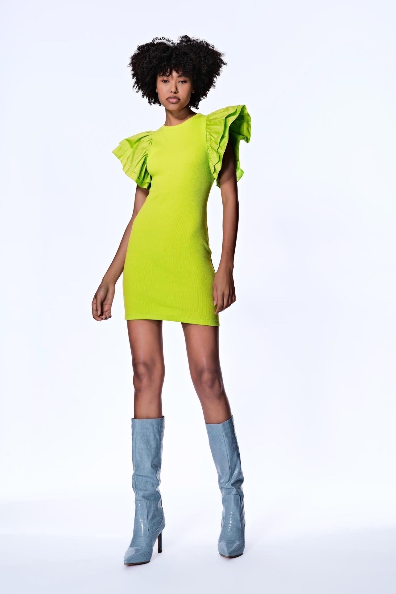 Flared sleeve dress