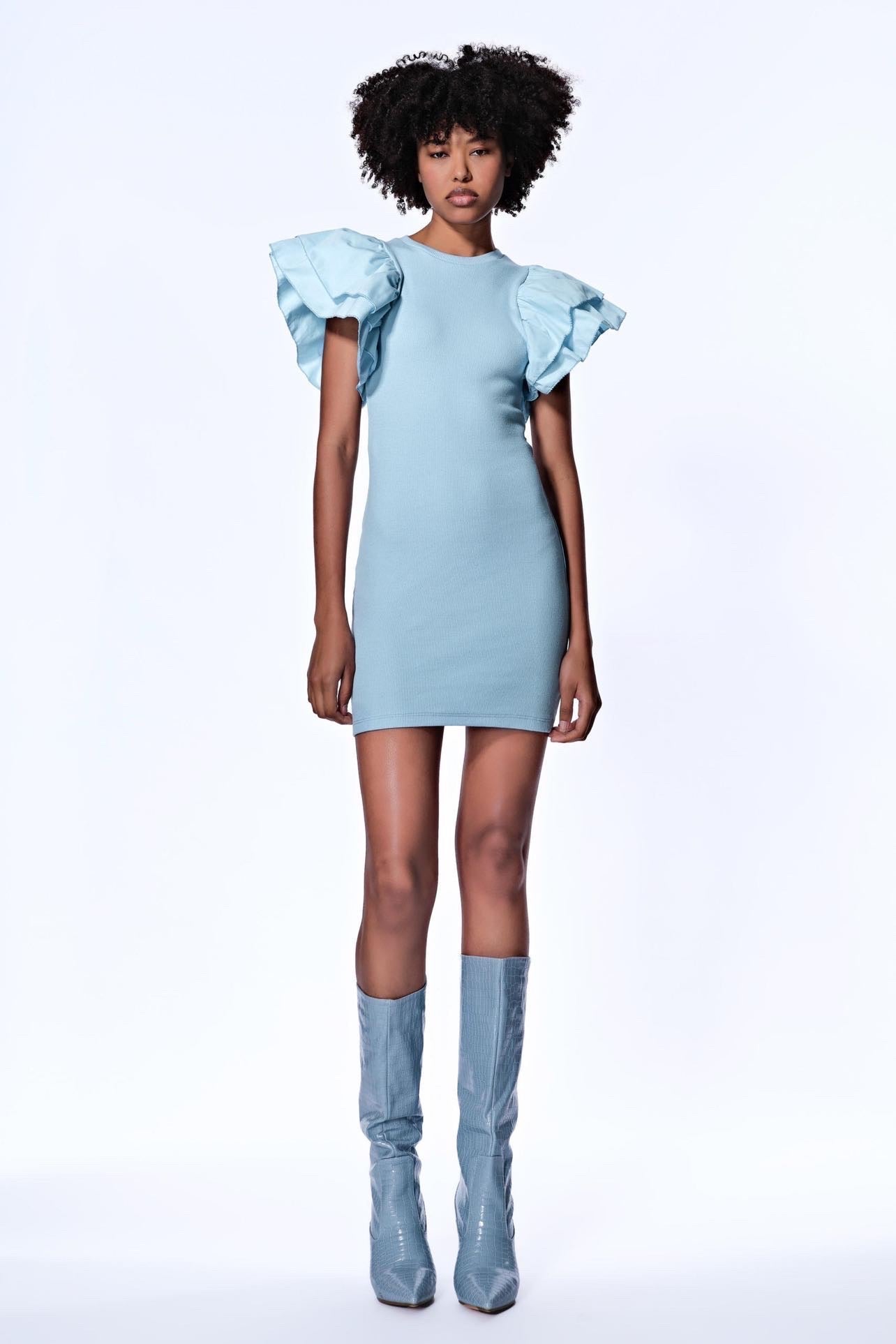Flared sleeve dress