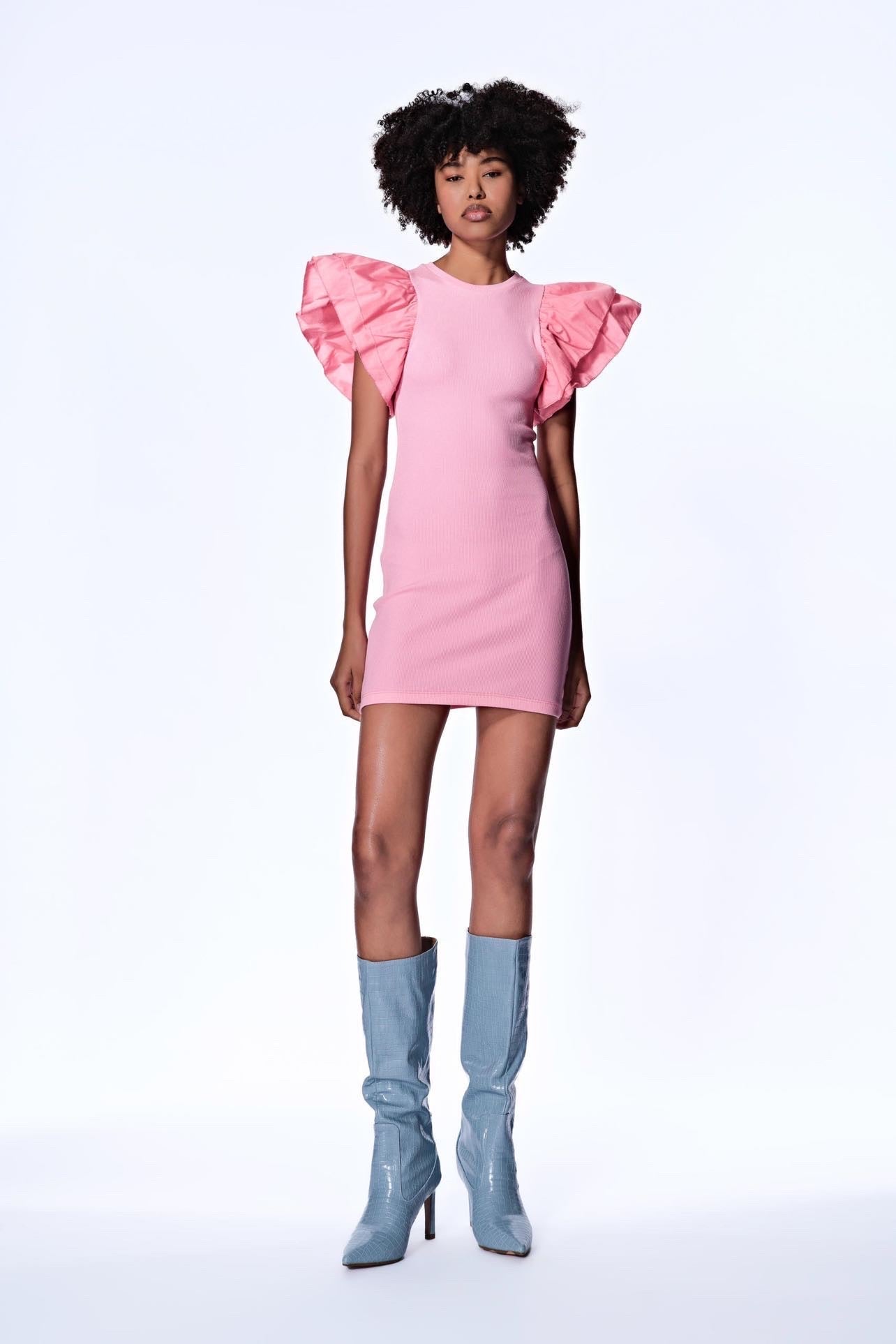 Flared sleeve dress
