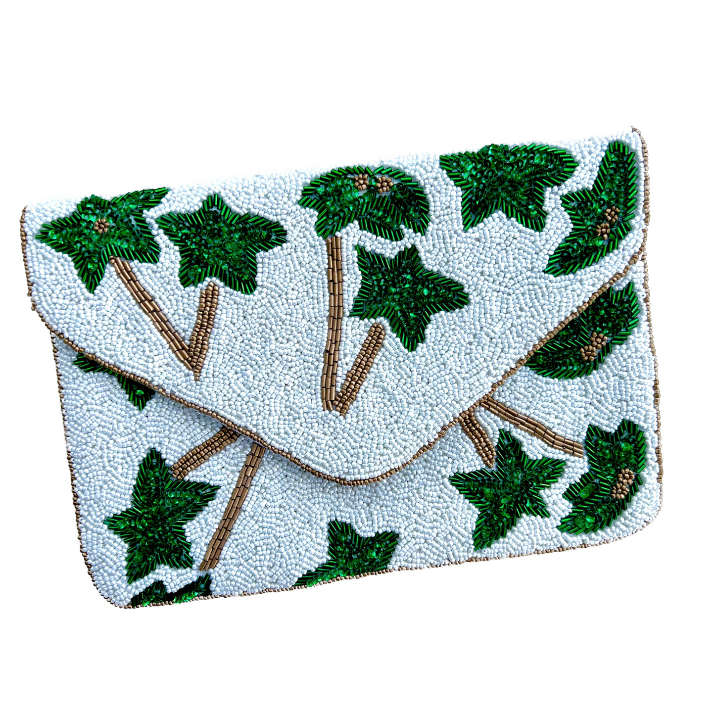 Carteras tipo sobre de tela con pedrería