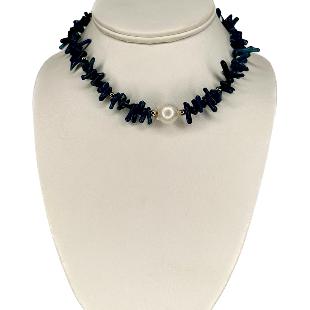 Collar tipo coral y perla