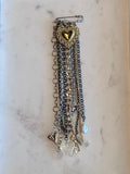 Golden Heart Industrial Chain Brooch