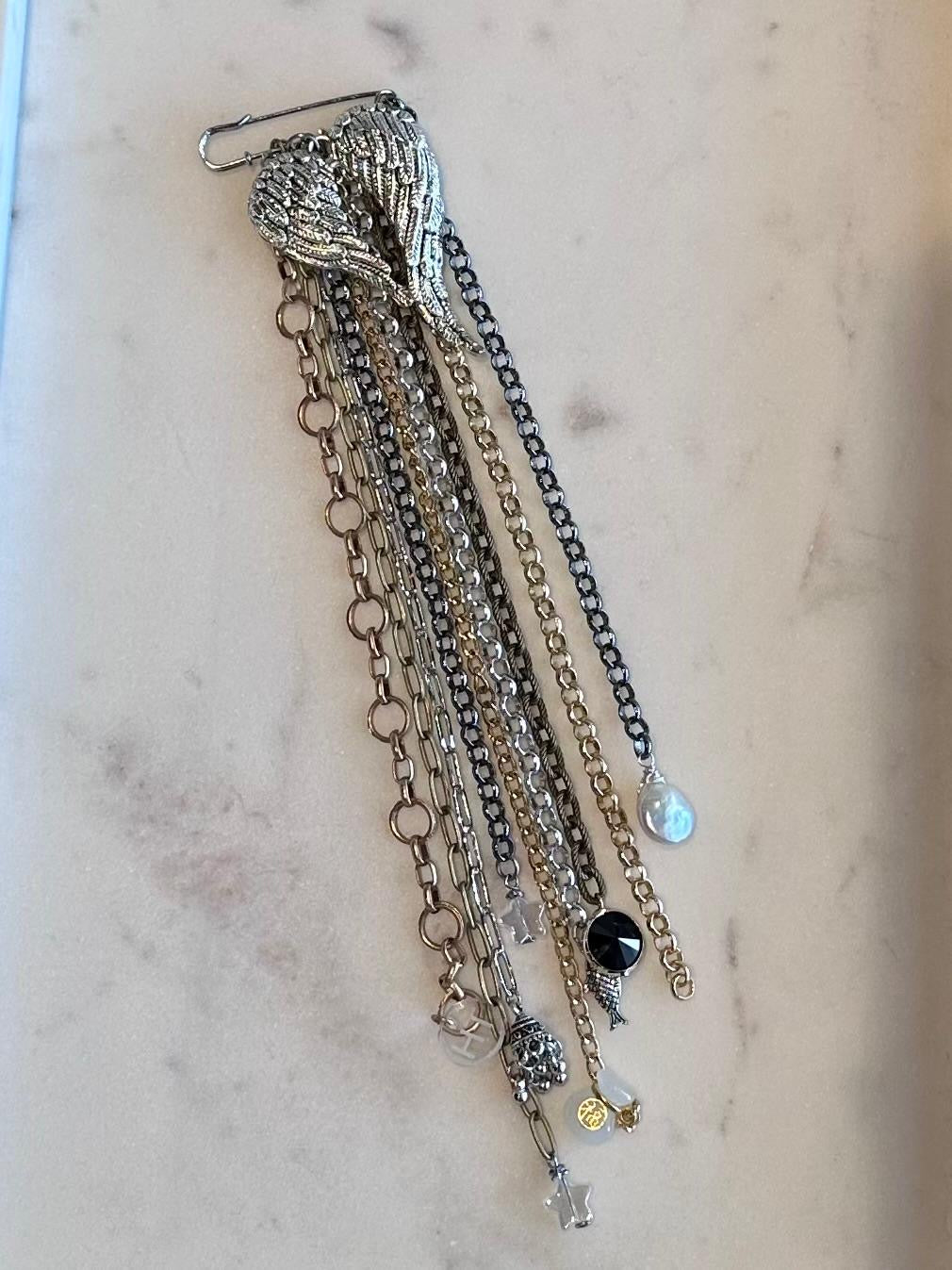 Celestial Medallion Chain Brooch