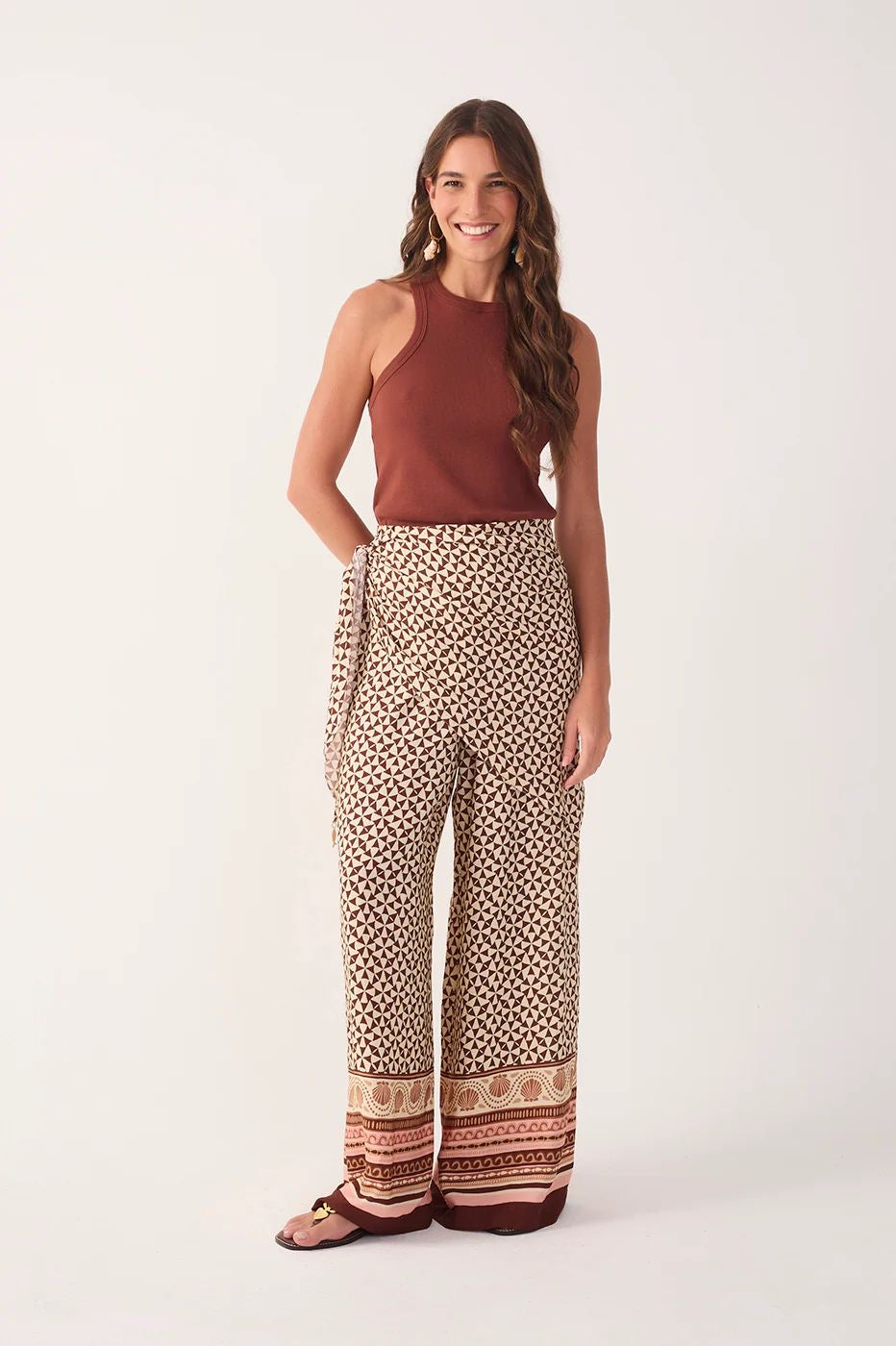 Beige Solsticio Wide-leg Pant