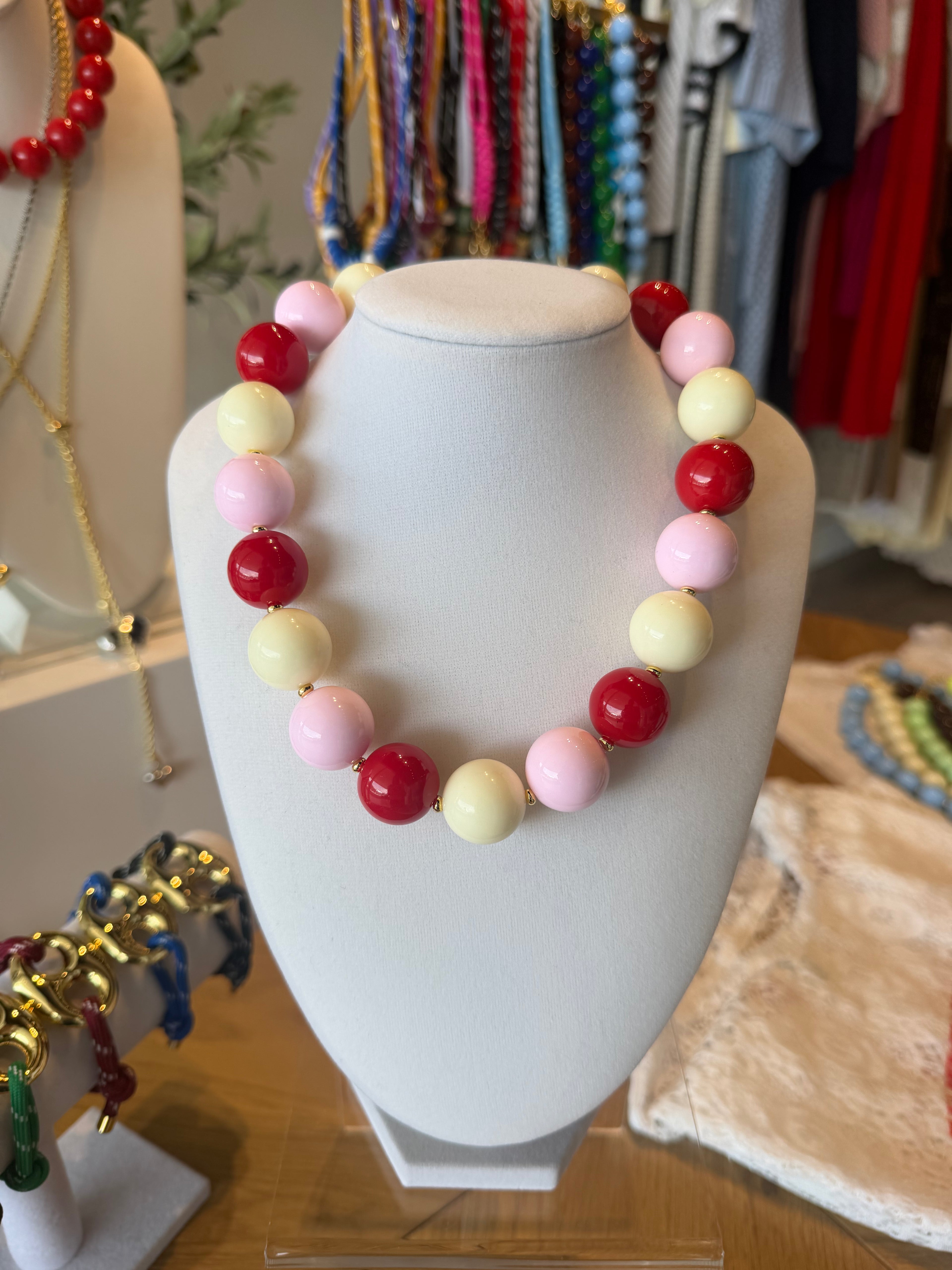 Candy Bead Necklace Triple