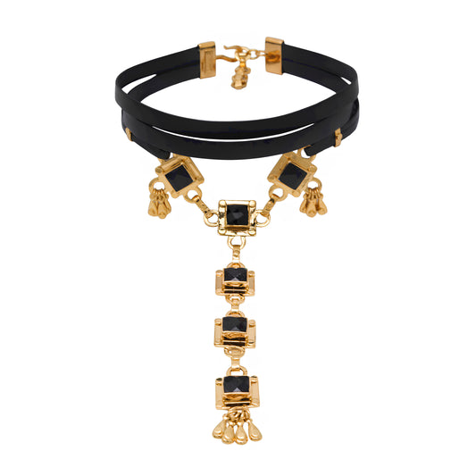 Aurora Leather Choker Quartz