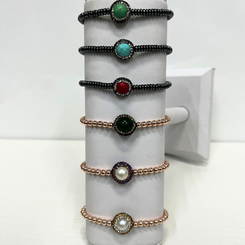 Bead and stone bracelets