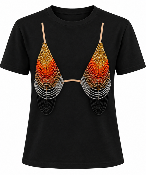 Beaded Bralette Statement Tee | PS Showroom