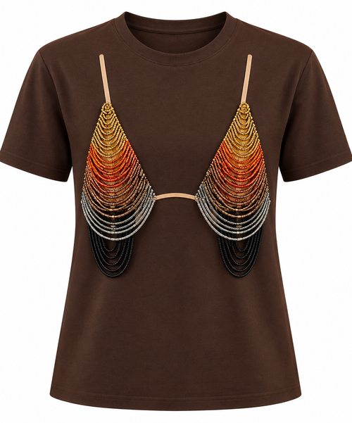 Beaded Bralette Statement Tee | PS Showroom
