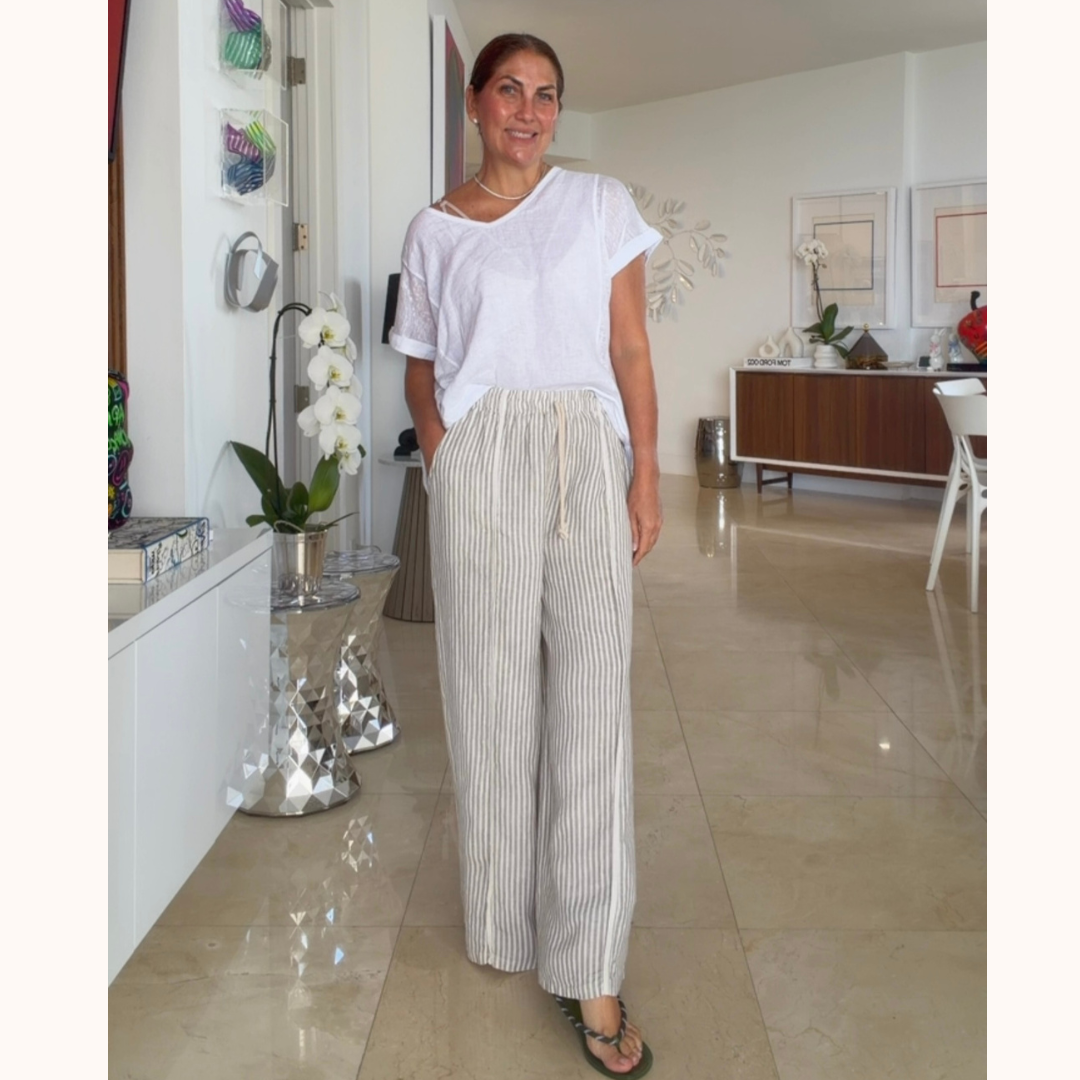 Coastal Stripe Linen Pants