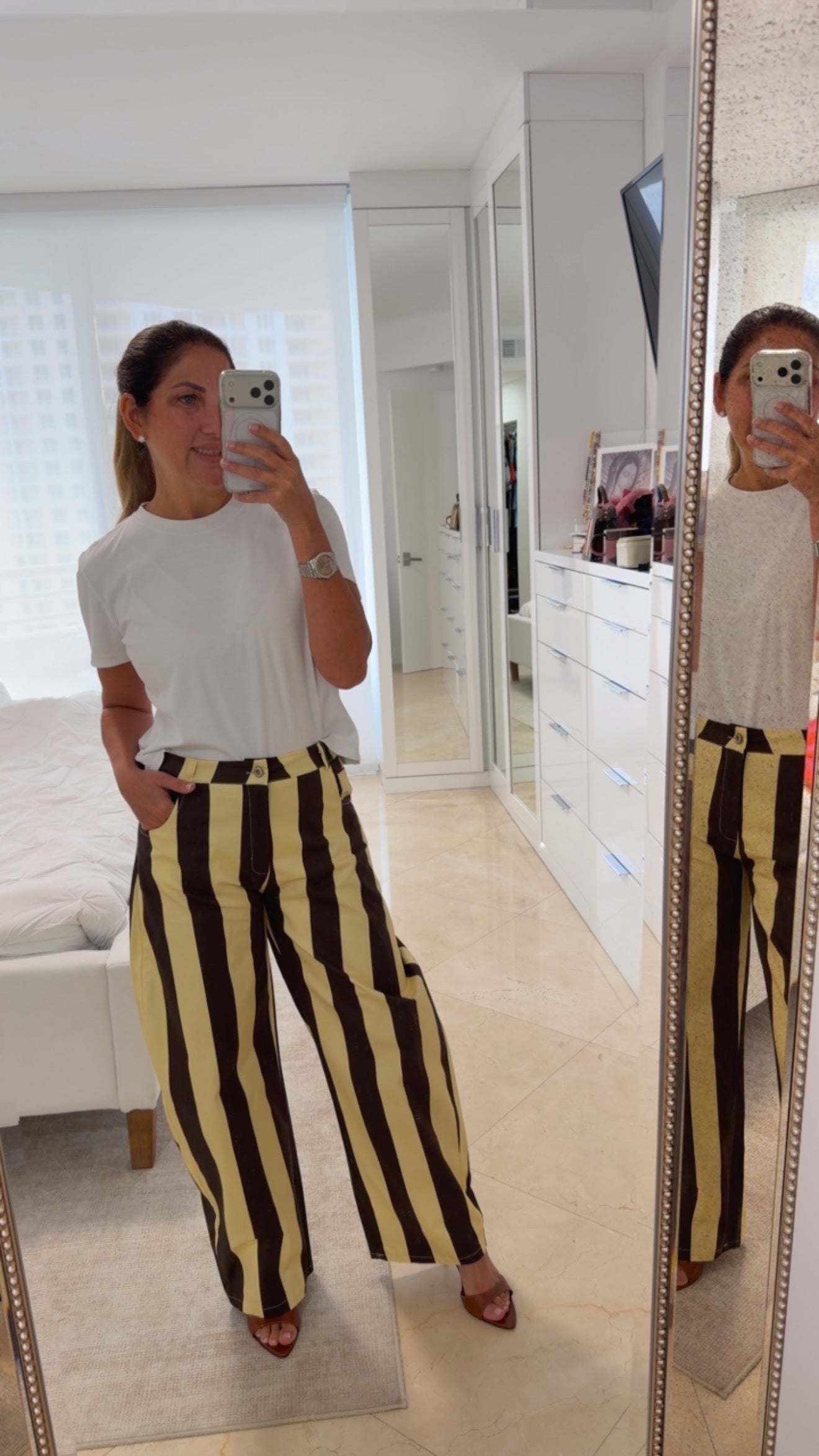 Capri Stripe-Leg Pants | PS Showroom