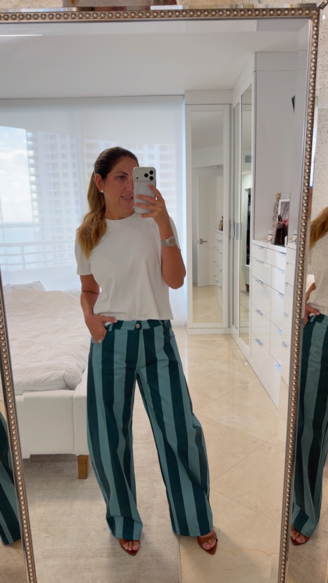 Capri Stripe-Leg Pants | PS Showroom