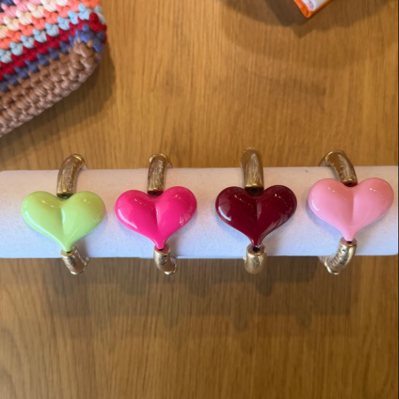 Heart Charm Cuff Bracelet
