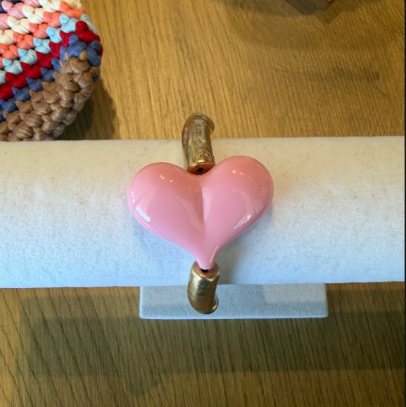 Heart Charm Cuff Bracelet