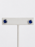 Sapphire Halo Stud Earrings