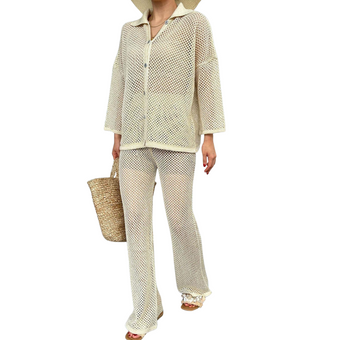 Sweater and pants mesh set