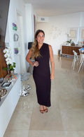 Elegant One-Shoulder Ribbed Midi Dress | PS Showroom