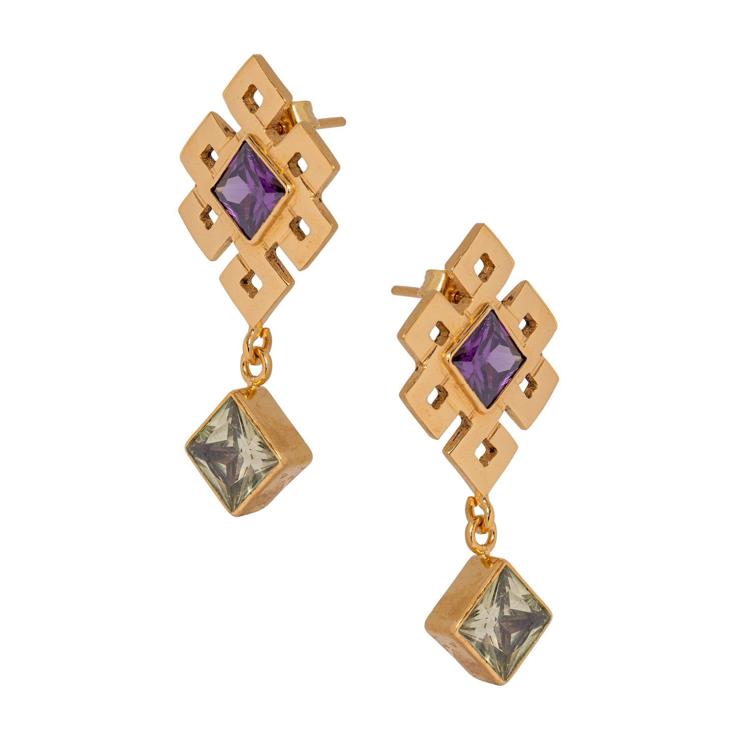 Endless Knot Double Stone Earrings