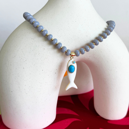 Collar Pez y piedra
