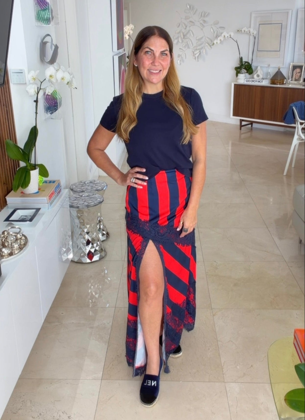 Sienna Lace Hem High-Waisted Maxi Skirt | PS Showroom