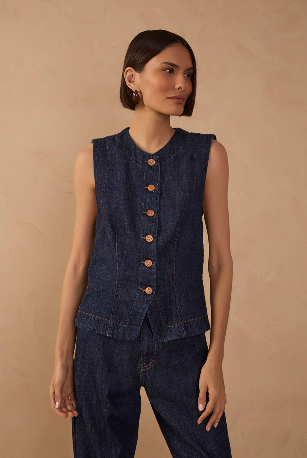 Madison Denim Vest Set