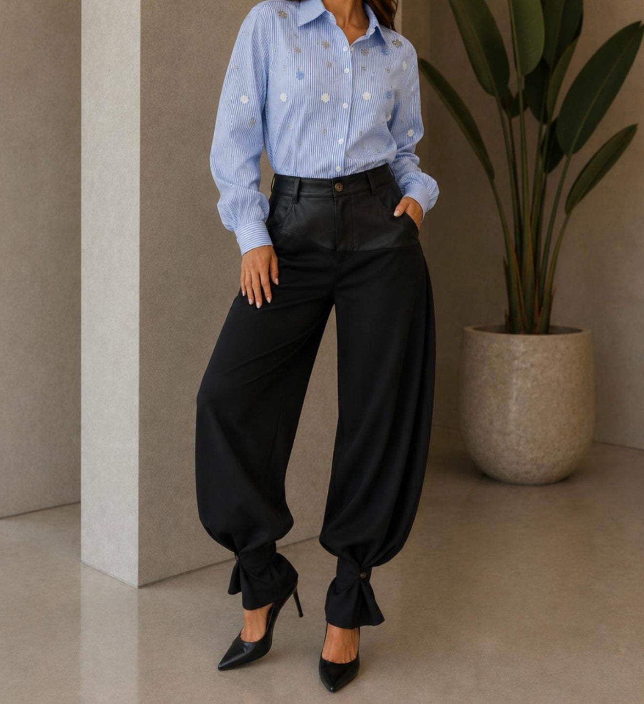 Luna Leather Waist Cargo Pants