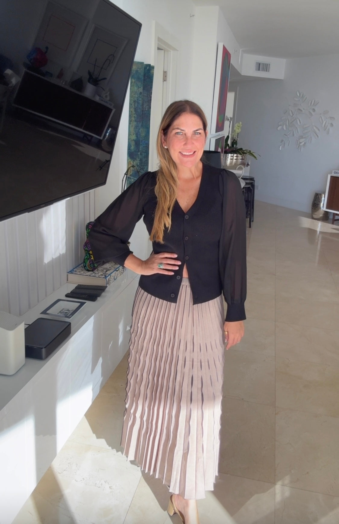 Falda Beige con negro cortada a láser
