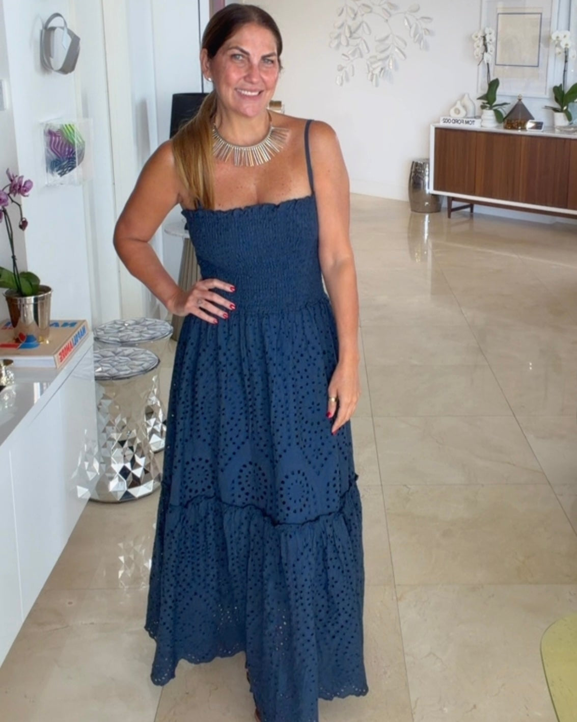 Capri Eyelet Maxi Dress