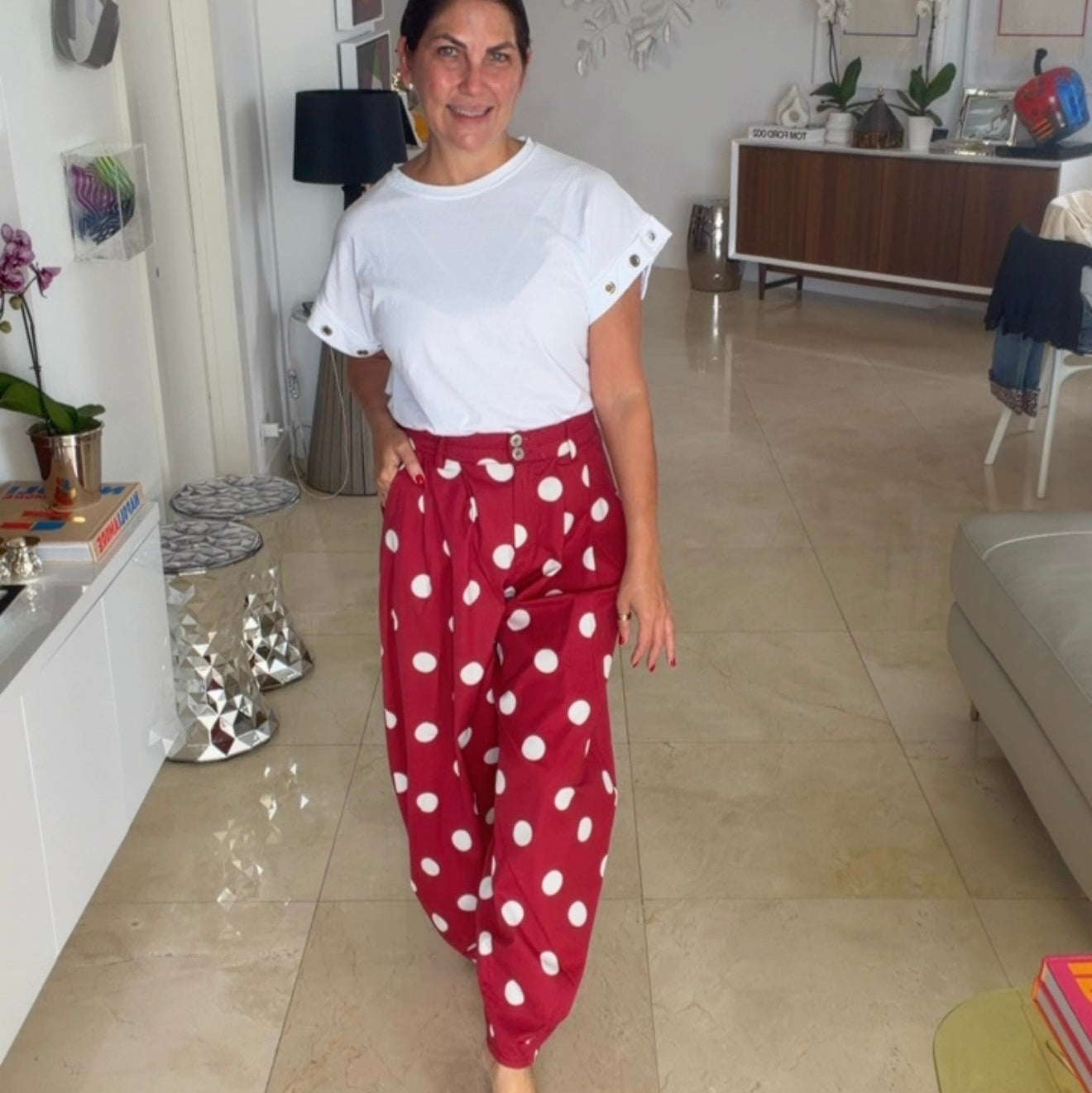 Polka Barrel Pants