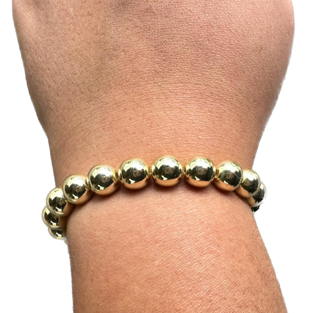 Thick gold bead bracelet