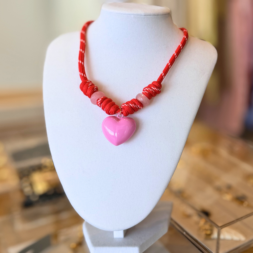 Heart Statement cord Necklace