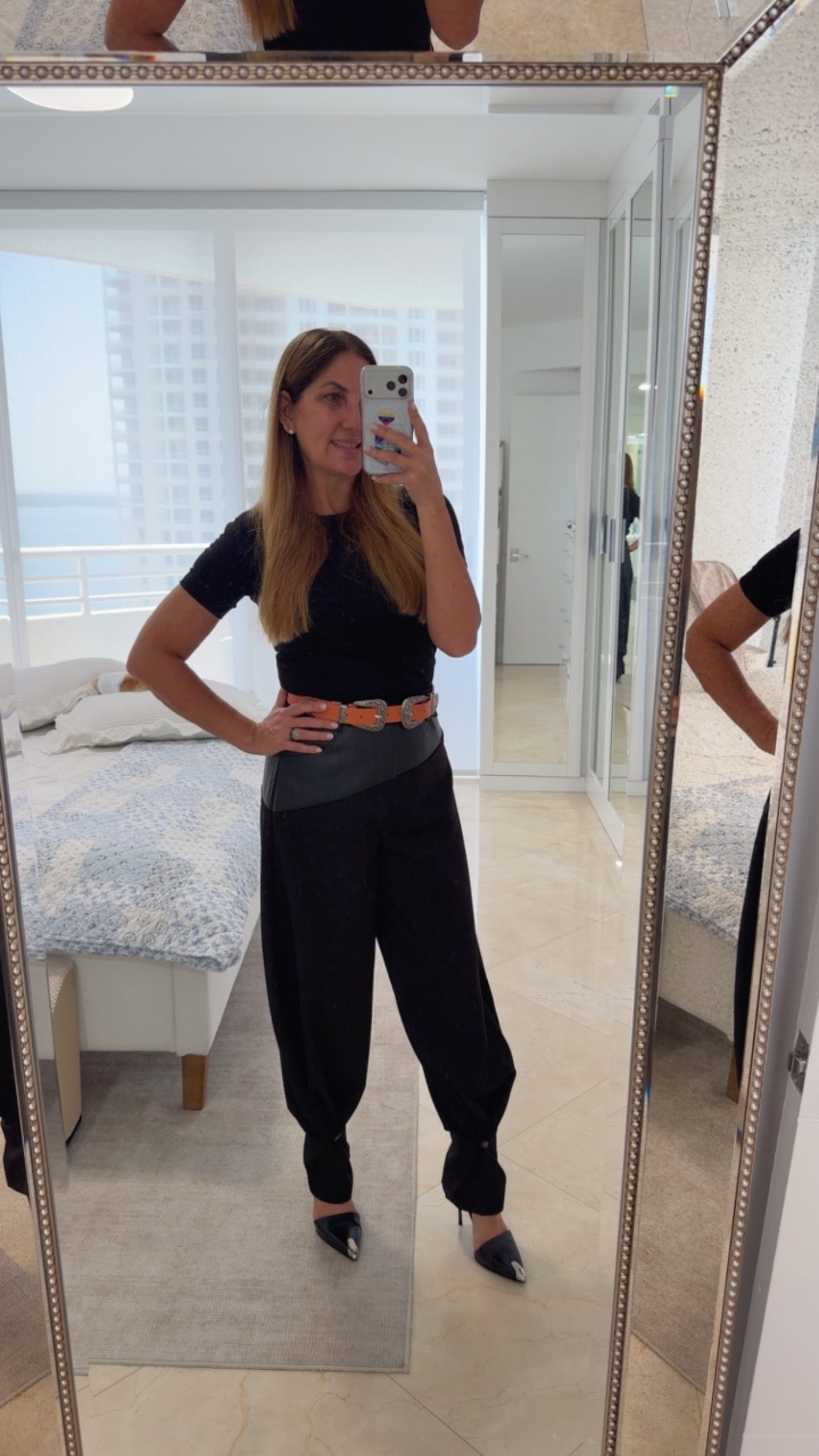 Luna Leather Waist Gabardine Cargo Pants | PS Showroom
