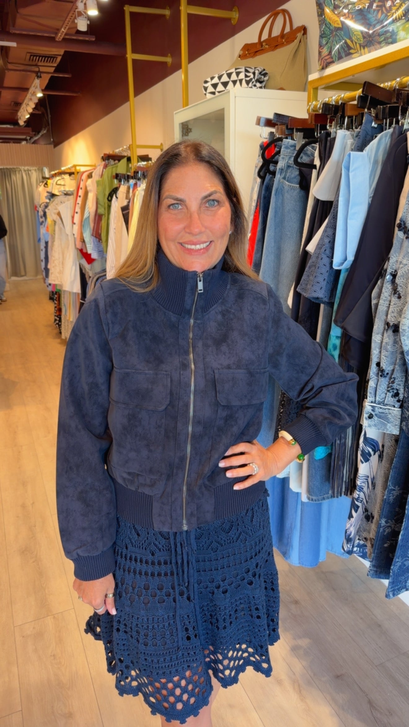 Sienna Suede Bomber Jacket