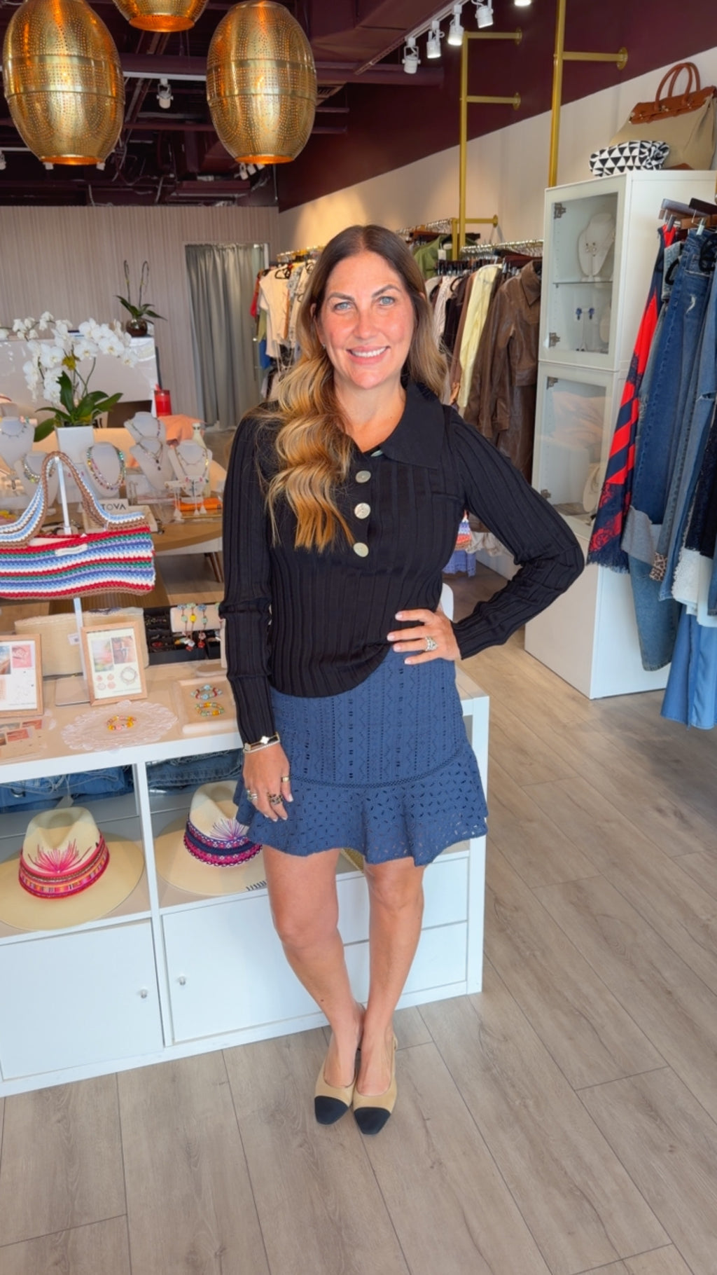 Capri Mother-of-Pearl Knit Sweater