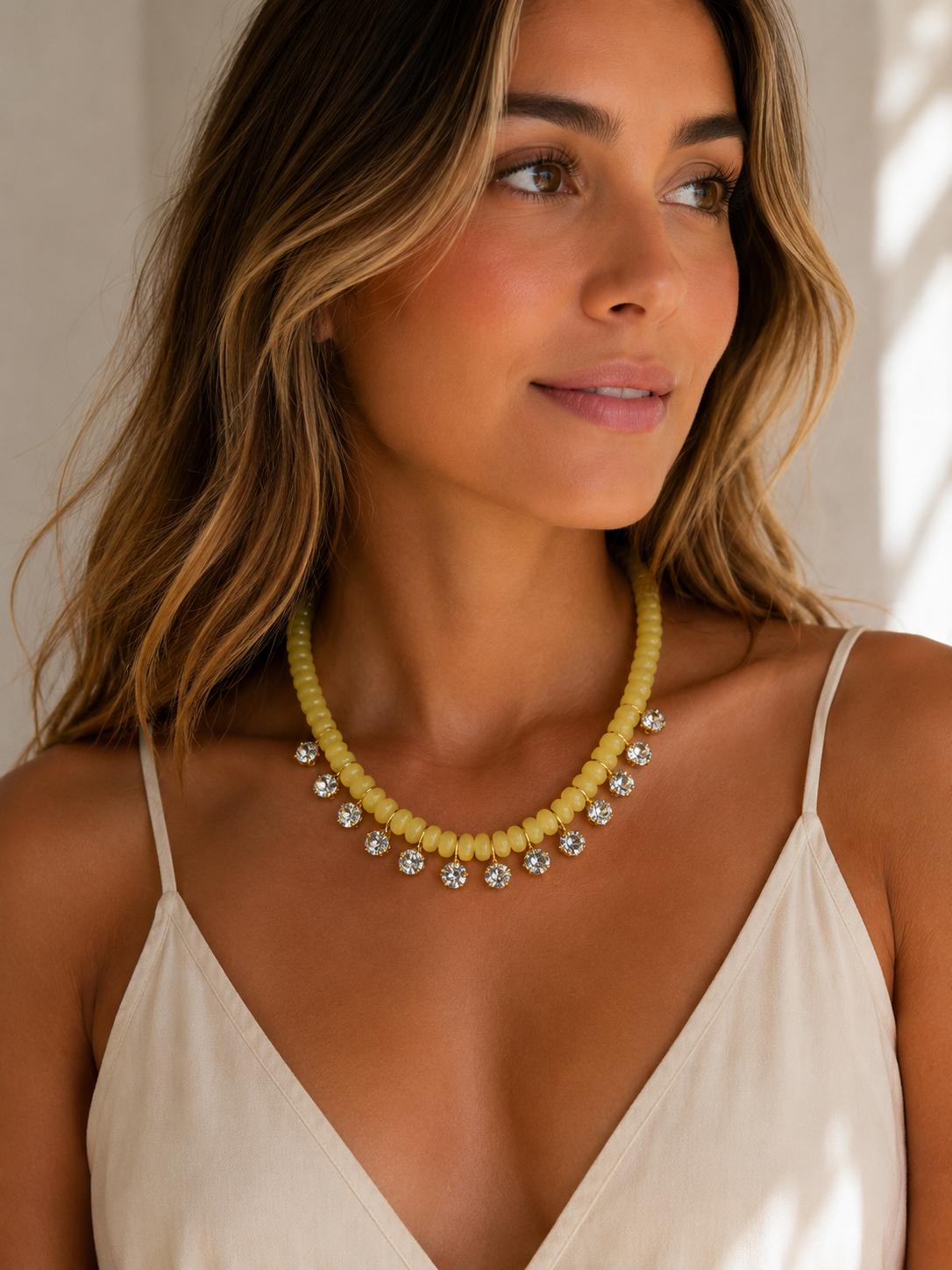 Lumière Natural Stone & Crystal Necklace