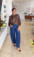 Firenze Bandana Print Draped Blouse | PS Showroom