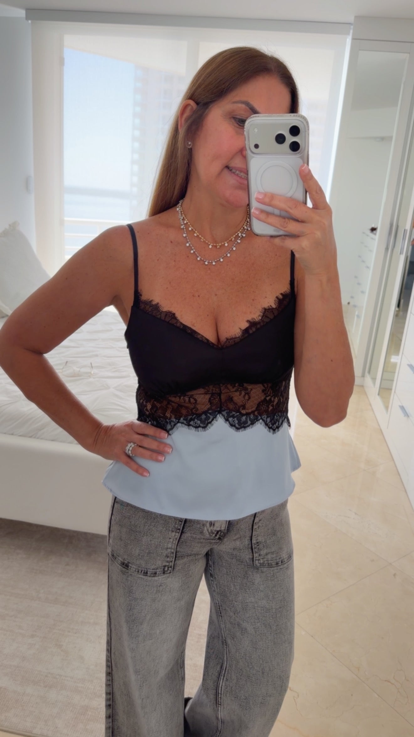 Luna Lace Silk Camisole