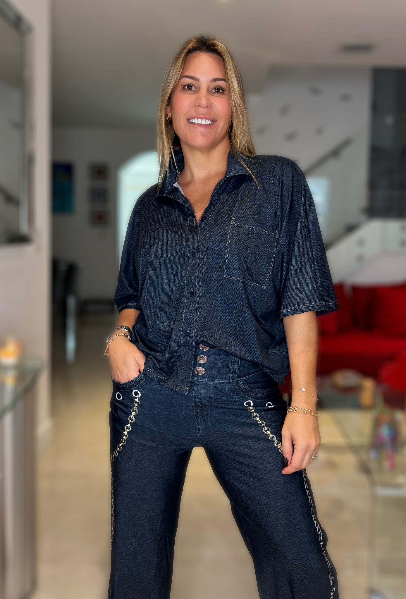 Camisa unicolor oversized