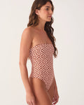 Pink solar Strapless One-piece Swimsuit
