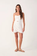 Wrap Ruffled linen Mini skirt