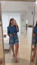 Riviera Cuff Denim Bermuda