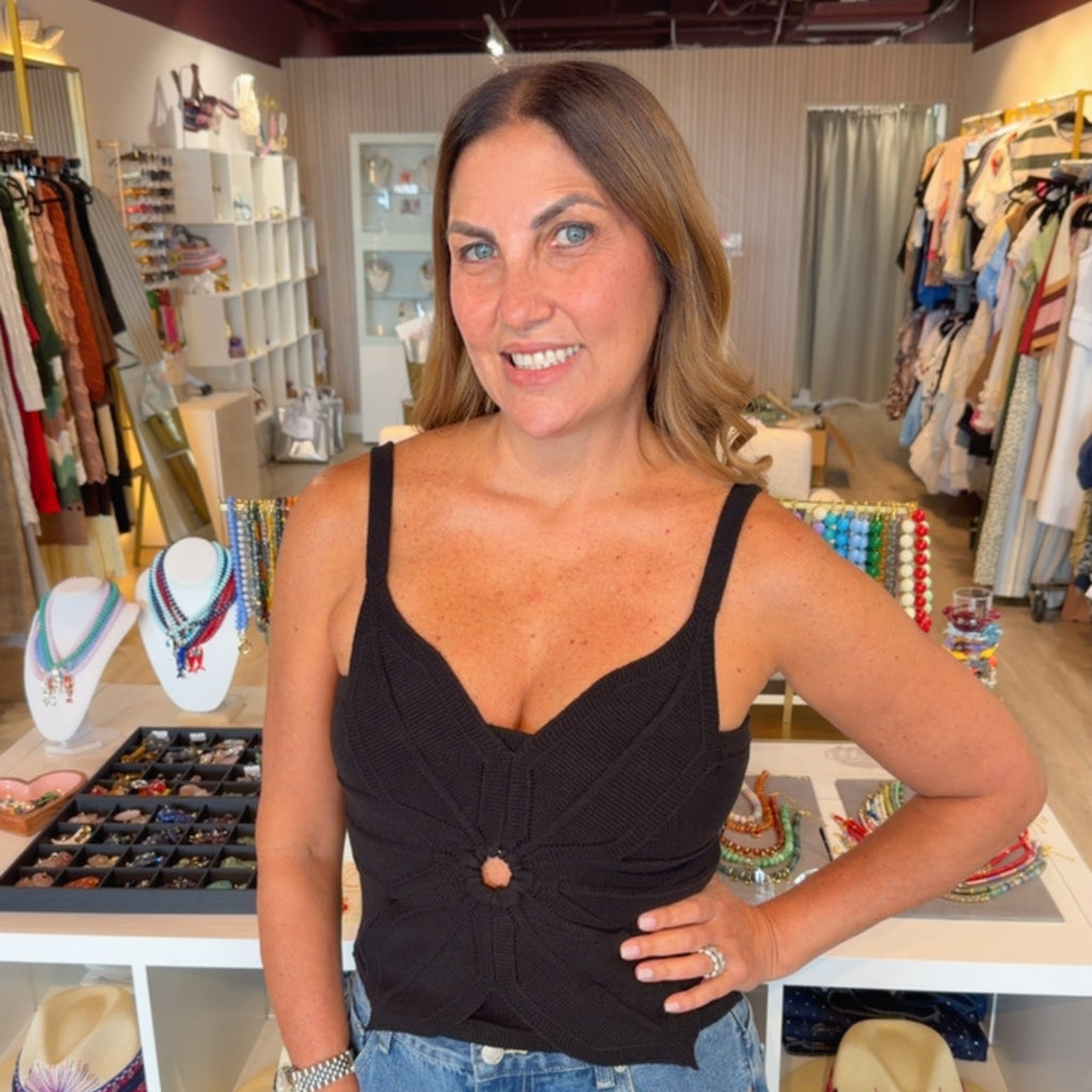 Flora Knit Flower Detail Camisole Top | PS Showroom