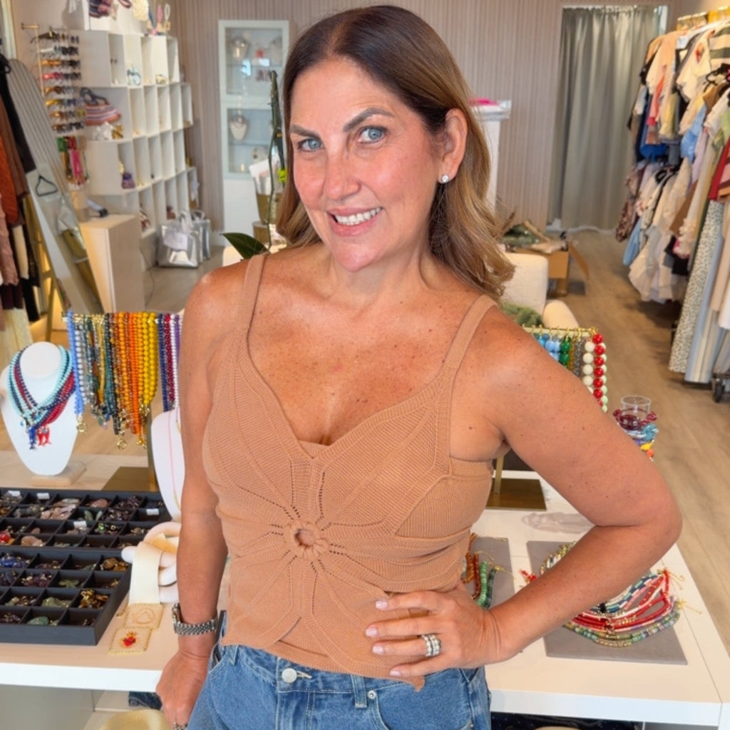 Flora Knit Flower Detail Camisole Top | PS Showroom